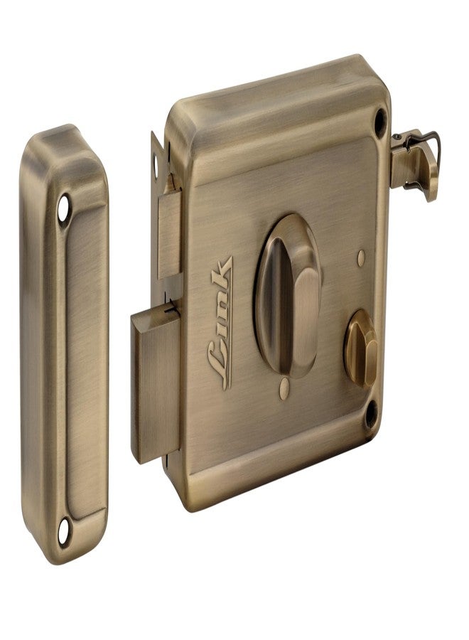 Link Stormbolt Rim Lock for Door | Double Action Movement Lock with 3 Brass Key for Home, Office, Hotel Door | Heavy Duty Lock with One Side Key, Antique | 10 Years Warranty - Image 3